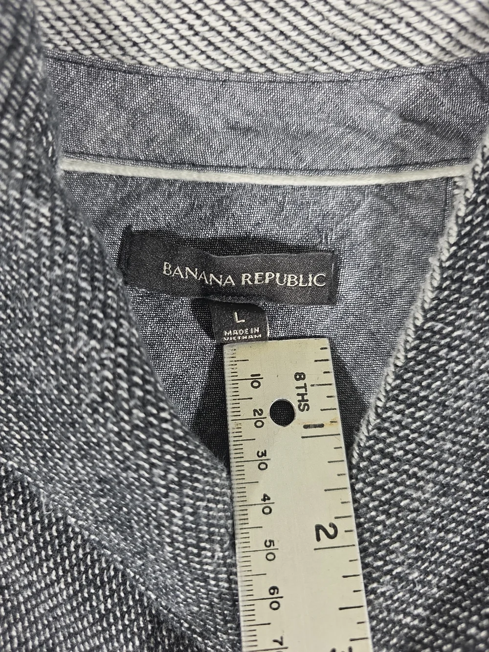 Banana Republic Shawl Collar Gray Knit Sweater